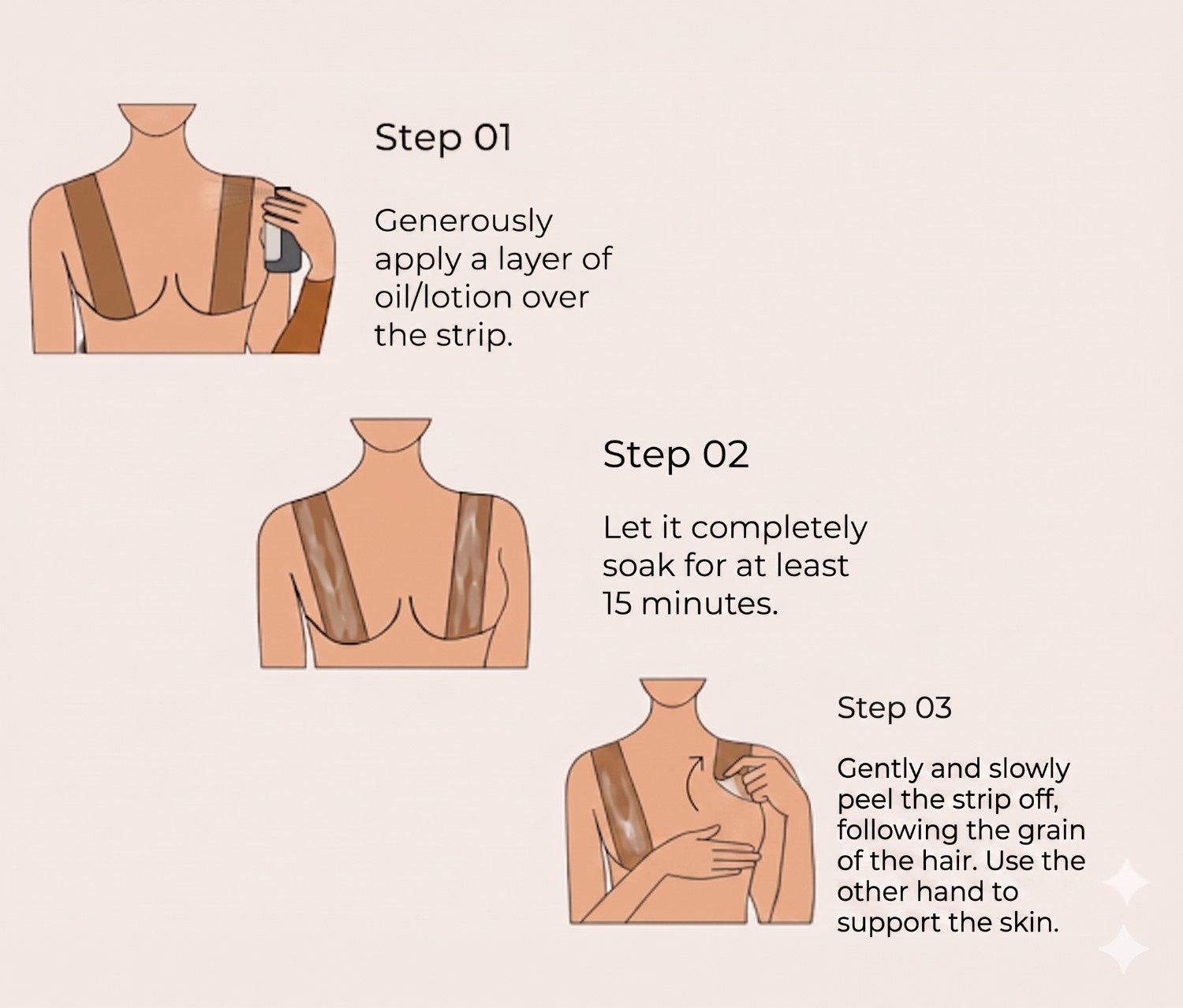 Peel boob tape slowly and gently